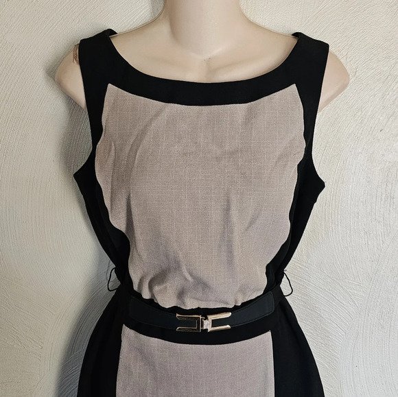 BCX Black and Tan Colorblock Sleeveless Dress Size Women's 7 - Picture 3 of 11